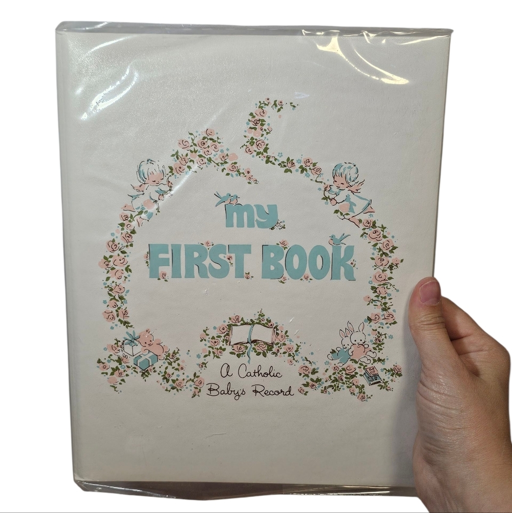 Vintage 1970 C.R. Gibson My First Book A Catholic Baby's Record Keepsake Book